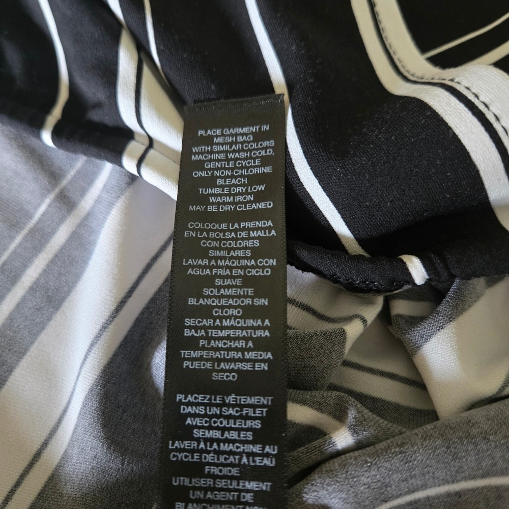 WHBM Tank top Women XL Black White Striped Wrap Sleeveless 570345406 - Picture 4 of 8